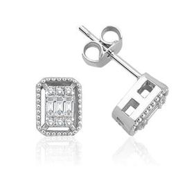 Yetkin Diamond 0.12 Karat Pırlanta Baget Küpe