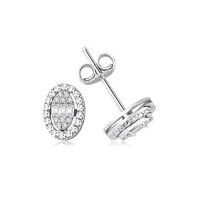 Yetkin Diamond 0.12 Karat Pırlanta Baget Küpe