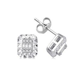 Yetkin Diamond 0.12 Karat Pırlanta Baget Küpe