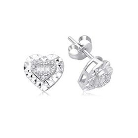 Yetkin Diamond 0.15 Karat Pırlanta Baget Kalp Küpe