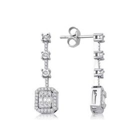 Yetkin Diamond 0.52 Karat Pırlanta Baget Küpe