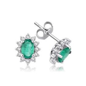 Yetkin Diamond 0.90 Karat Pırlanta Zümrüt Küpe