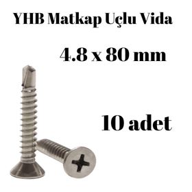 Yhb 4.8x80 mm 10 Adet Matkap Uçlu Vida