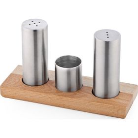 Yiğitsan No.2 1028100 Renkli Tuzluk Set Ahşap Dizayn Metal Tuzluk Kürdanlık Seti
