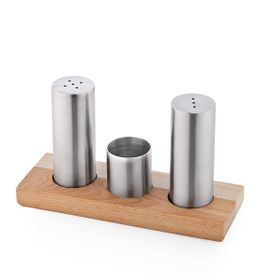Yiğitsan No.2 1028100 Renkli Tuzluk Set Ahşap Dizayn Metal Tuzluk Kürdanlık Seti