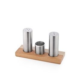 Yiğitsan No.2 1028100 Renkli Tuzluk Set Ahşap Dizayn Metal Tuzluk Kürdanlık Seti