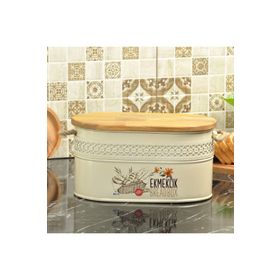 Yıldıray Metal Ahşap Kapaklı Ekmeklik