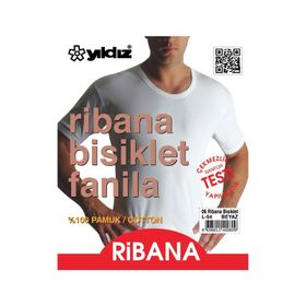 Yıldız 06 Bisiklet Yaka 3'lü Ribana Beyaz Erkek Fanila
