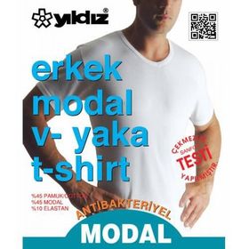 Yıldız 151 V Yaka Siyah Erkek T-Shirt