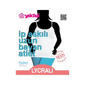 Yıldız 2265 3'lü İp Askılı Uzun Beyaz Kadın Atlet