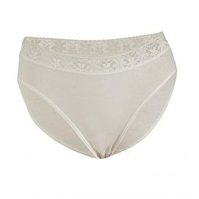 Yıldız 3523 Ekru 12 Adet Kadın Likralı Beli Dantelli Bikini Külot