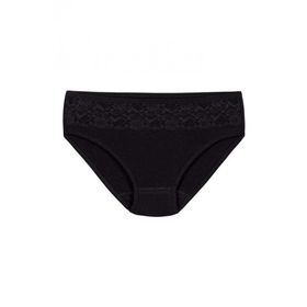 Yıldız 3786 Siyah 12 Adet Kadın Likralı Dantelli Bikini Külot