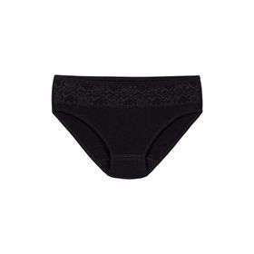 Yıldız 3786 Siyah 12 Adet Kadın Likralı Dantelli Bikini Külot