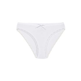 Yıldız 3790 Beyaz 12 Adet Kadın Likralı Dantelli Bikini Külot