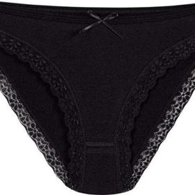 Yıldız 3791 Siyah 12 Adet Kadın Likralı Dantelli Bikini Külot