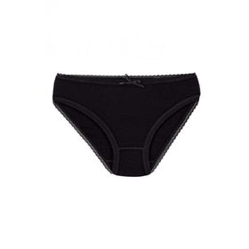 Yıldız 3881 Siyah 12 Adet Kadın Bambu Dantelli Bikini Külot