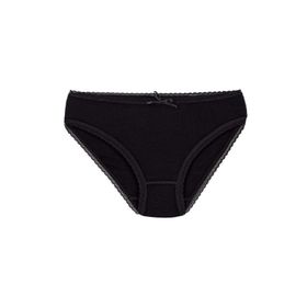 Yıldız 3881 Siyah 12 Adet Kadın Bambu Dantelli Bikini Külot