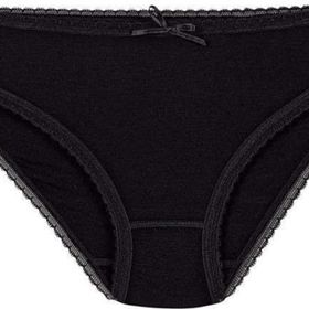 Yıldız 3881 Siyah 12 Adet Kadın Bambu Dantelli Bikini Külot