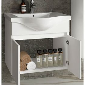 Yıldız Beyaz 65 cm Banyo Dolabı