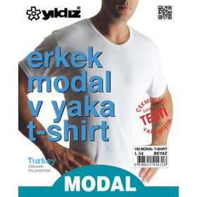 Yıldız Çamaşır 150 Beyaz V Yaka Erkek T-Shirt