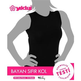 Yıldız Çamaşır 2235 Siyah Likralı Sıfır Kol Kadın Atlet