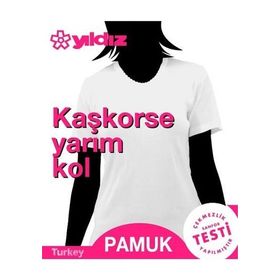 Yıldız Çamaşır 3017 Beyaz Kaşkorse Kısa Kol Kadın Fanila
