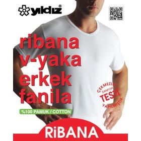 Yıldız Çamaşır 60 Beyaz Ribana V Yaka Erkek Fanila Atlet