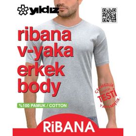 Yıldız Çamaşır 60 Gri Ribana V Yaka Erkek Fanila Atlet
