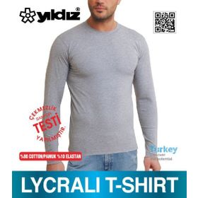 Yıldız Çamaşır 85 Gri Likralı Uzun Kol Erkek Body