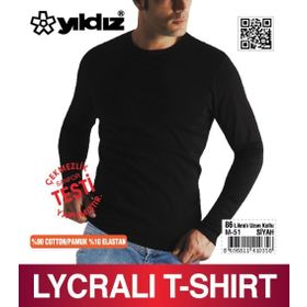 Yıldız Çamaşır 85 Siyah Likralı Uzun Kol Erkek Body