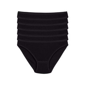 Yıldız Çamaşır YLDZ-2122 Siyah 6'lı Paket %100 Pamuk Bikini Kadın Külot