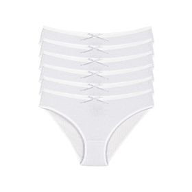 Yıldız Çamaşır YLDZ-3550 Beyaz 6'lı Paket Likralı Kaşkorse Kadın Bikini Külot