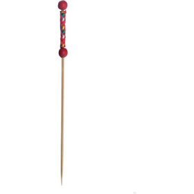 Yiyang Hongsun 12 cm 100 Adet Kırmızı Desenli Bambu Kürdan