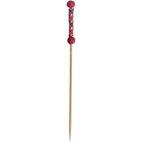 Yiyang Hongsun 9 cm 100 Adet Kırmızı Desenli Bambu Kürdan