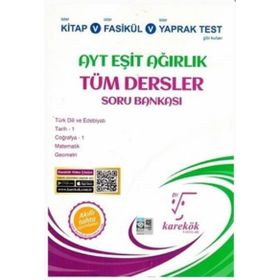 YKS AYT Eşit Ağırlık Tüm Dersler Soru Bankası Karekök Yayınları