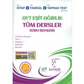 YKS AYT Eşit Ağırlık Tüm Dersler Soru Bankası Karekök Yayınları