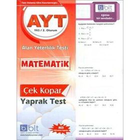 Yks Ayt Matematik Çek Kopar Yaprak Test-Bulut Yayınları