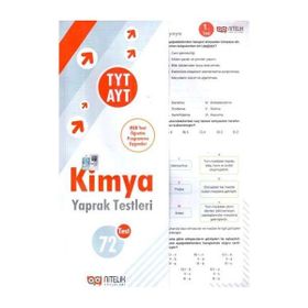 YKS TYT AYT Kimya Yaprak Test - Nitelik Yayınları