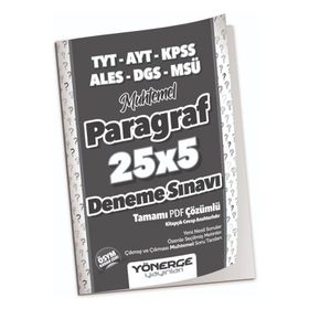 YKS TYT AYT KPSS ALES DGS MSÜ Muhtemel Paragraf 25x5 Deneme Çözümlü Yönerge Yayınları