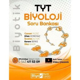 YKS TYT Biyoloji Soru Bankası Video Çözümlü Biyotik Yayınları