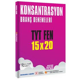 YKS TYT Fen 15x20 Deneme Konsantrasyon Branş Denemeleri Çözümlü-Hocalara Geldik Yayınları
