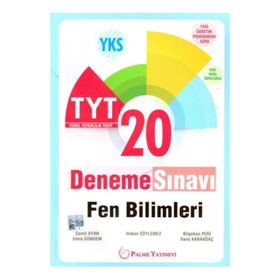 YKS TYT Fen Bilimleri 20 Deneme Sınavı Palme Yayınevi