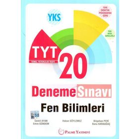 YKS TYT Fen Bilimleri 20 Deneme Sınavı Palme Yayınevi