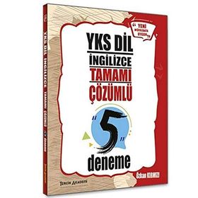 YKSDİL İngilizce Tamamı Çözümlü 5 Deneme Tercih Akademi Yayınları