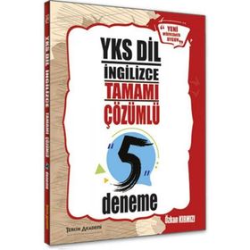 YKSDİL İngilizce Tamamı Çözümlü 5 Deneme Tercih Akademi Yayınları