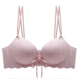 Ylishi Push Up Pembe İnce Kap İnce Omuz Askısı İpli Kadın Sütyen