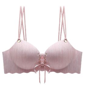 Ylishi Push Up Pembe İnce Kap İnce Omuz Askısı İpli Kadın Sütyen