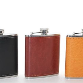 Ynt İthalat ALK2660 Paslanmaz Çelik 7 Oz Derili Tekli Matara