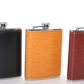 Ynt İthalat ALK2661 Paslanmaz Çelik 8 Oz Derili Tekli Matara