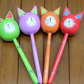 Ynt İthalat Tekli Polos:29 Ahşap Kedi Marakas